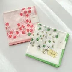 【新品 未使用】 CELINE セリーヌ ハンカチ 2枚 セット クローバー ④