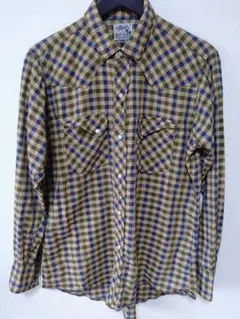 古着チェック柄ウエスタンシャツ（長袖）