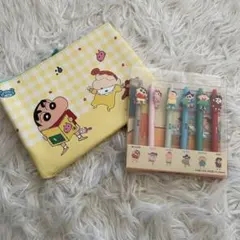 韓国限定　日本未発売　クレヨンしんちゃん　ポーチ　ボールペン　小物入れ　筆箱