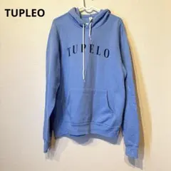 TUPLEO ロゴ入り フード付きパーカー　ライトブルー　水色　Mサイズ