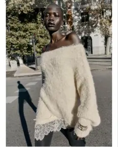 ZARA レースコンビニットセーター