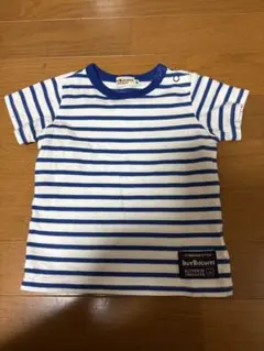 ホットビスケッツ　青色ストライプ Tシャツ 80サイズ