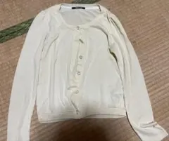 薄い黄色 長袖　one way 淡い黄色 Mサイズ カーディガン