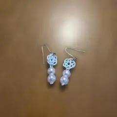 水引き　デザインパールピアス