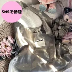 SNS人気【TENERA】バレリーナ トートバッグ ストーン グレー ショルダー