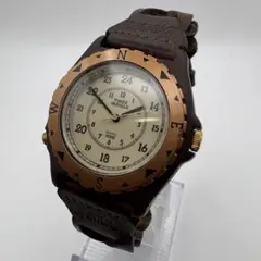 TIMEX INDIGLO ヴィンテージ 腕時計 コンパスベゼル レザー
