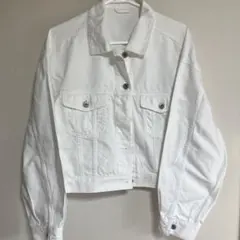 ホワイト クロップドデニムジャケット