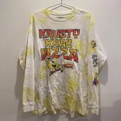 【希少】スポンジボブ × クリスティ・クラブ・ピザ タイダイ柄 ロンT 古着