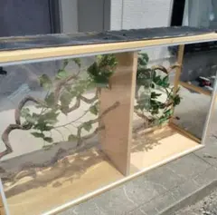 爬虫類用木製飼育ケージ 二分割タイプ　引き取り限定のサムネイル