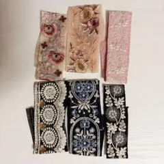 インド刺繍リボン 6種セット ハンドメイド素材 約25センチ