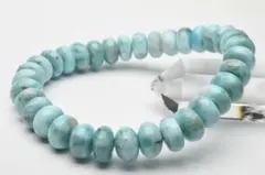 癒しの波模様！ ラリマー　5.5-6.5X10mm　ボタン 天然石ブレスレット