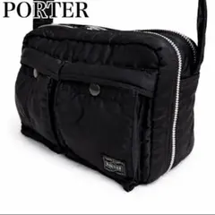 【極美品】ポーター タンカー ショルダーバッグ 2層式 ブラック ナイロン 黒