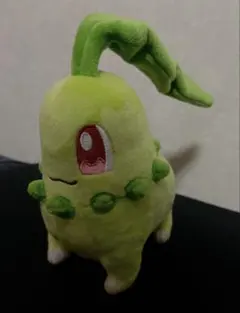 中国限定】ポケモン チコリータ可動ぬいぐるみ 頭の葉っぱ動きます