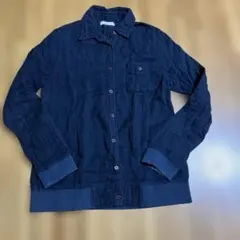 ダークブルー 長袖ボタンシャツ