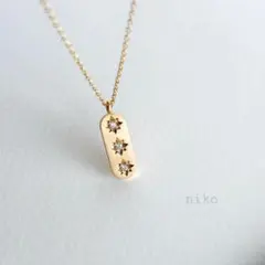 279｜スター ジルコニア プレート ネックレス ペンダント ゴールド きれいめ