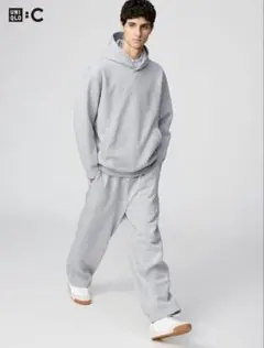 美品 UNIQLO C スウェットワイドパンツ Mサイズ グレー