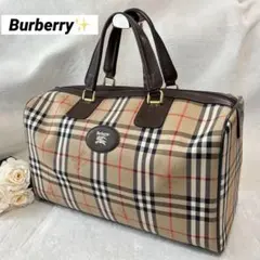 美品✨Burberry バーバリーズ　ボストンバッグ　キャンバス　ホース柄　鍵付