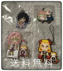 4点セット鬼滅の刃 ラスカルコラボ 他 ラバーストラップ＆アクリルスタンド