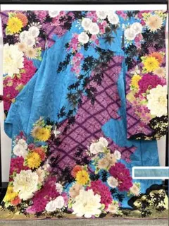 美品】振袖 紫・青・ピンク 花柄 フルセット 170 - メルカリ