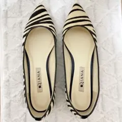 【SALE】DIANA ダイアナ　ゼブラ柄　フラットシューズ22.5のサムネイル