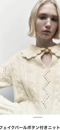 ZARA完売商品！パール襟ニット