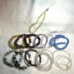 【新品未使用】天然石ブレス、連材9点セット＋3点おまけ