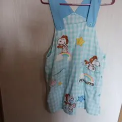 スヌーピー チェック柄エプロン