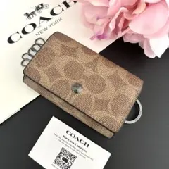 7 【新品】COACH コーチ★キーケース カーキ ブラック