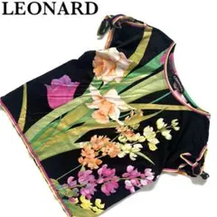 LEONARD レオナール 花柄　ボタニカル　カットソー　フレンチスリーブ　Lのサムネイル