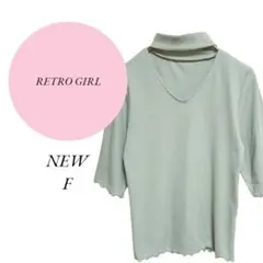 【レトロガール】RETRO GIRL♡新品未使用♡Vネック五分袖カットソー【F】