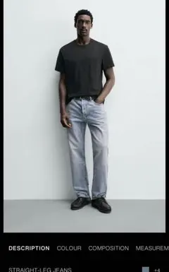 ZARA ストレートレッグジーンズ ライトブルーのサムネイル
