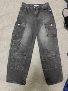 UNUSED.LAB デニムカーゴパンツ ブラック ワイド UNUSED系