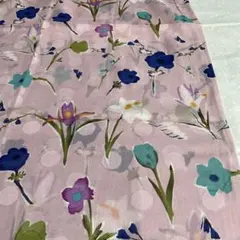 透け感有り！ 花柄プリント生地 綿 ピンク
