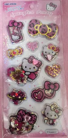 即日配送　ハローキティ 　ヒョウ柄 　スパンコール　パーティーシール