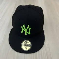 New Era 59FIFTY ブラック/グリーン キャップ 7 1/8