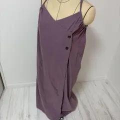 パープル キャミワンピース ロング　マタニティ　MURUA