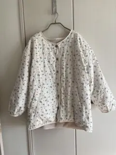 しまむら　ブルー小花柄　リバーシブル　コートのサムネイル