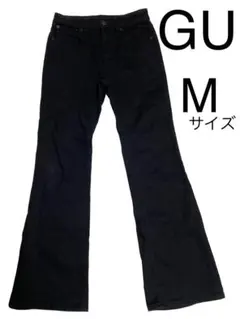 美品　gu ジーユー　ミドルライズフレアジーンズ レディース M 黒