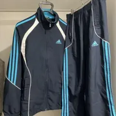 adidas ジャージ上下セット ネイビー/ターコイズ