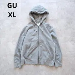 GU スウェット ジップアップ パーカー グレー XL ヘビーウェイト