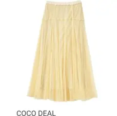 新品未使用タグ付き COCO DEAL ストレッチレースフレアスカート イエローのサムネイル