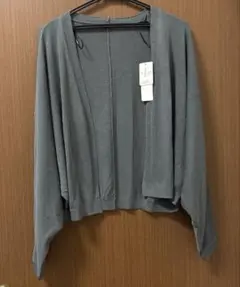 レディース　ドルマン　カーディガン　シアーニット　M グレー