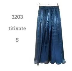 titivate ダークブルー プリーツロングスカート 裏地あり ゆったり Sのサムネイル
