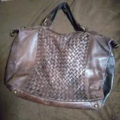 【ジャンク】レザー バッグ/ダークブラウン