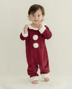 3coins スリーコインズ　クリスマス　サンタロンパース　70-80㎝