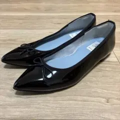 エマ フランシス＊フラットバレエシューズ ＊ブラック エナメル【22.5㎝】