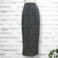 【グレイル】レオパード柄ストレートスカート　後ろウエストゴム　ロング丈　S 総柄
