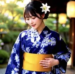 260)浴衣　反物　2点セット　コシノジュンコ　山本寛斎　綿100% 即日発送】カンサイ KANSAI 山本寛斎 浴衣 ジュンコ コシノ 帯 セット