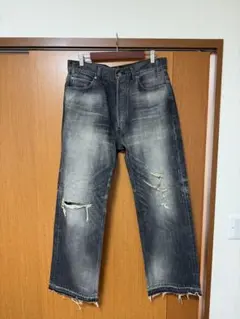TSY RIPPED WIDE STRAIGHT DENIM BLACK L - メルカリ