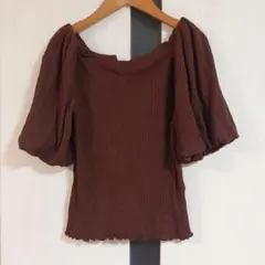 ウィルセレクション　パフスリーブトップス　ブラウンのサムネイル